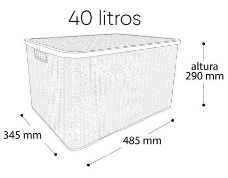 Imagem de Kit 6 Caixas Organizadoras Rattan PRETA 40 Litros Arqplast