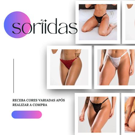 Imagem de Kit 6 Calcinhas de Renda veste até GG Lingerie Sex Shop