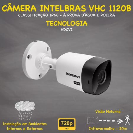 Imagem de Kit 6 Câmeras Intelbras 1120b Hd Dvr Mhdx Full hd 8 Canais Completo