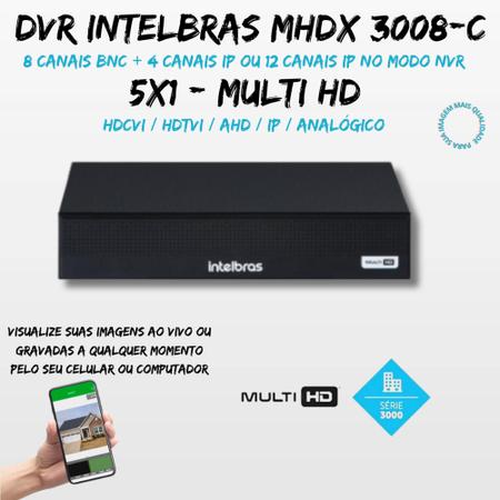 Imagem de Kit 6 Câmeras Intelbras VHD 1220 B Full Color Bullet Full HD 1080p Multi HD IR 20m + Dvr MHDX 3008-c