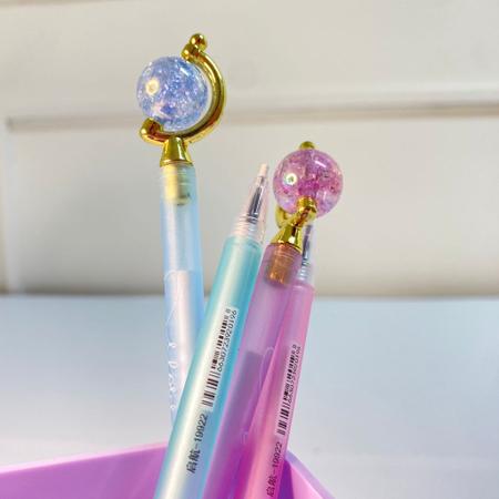 Kit 6 canetas de gel desenho animado bola de cristal fofa novidade escolar  - filó modas - Caneta Gel - Magazine Luiza