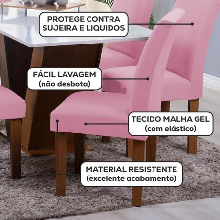 Kit 6 Capa de Cadeira Jantar Spandex Premium Tecido Malha Lisa
