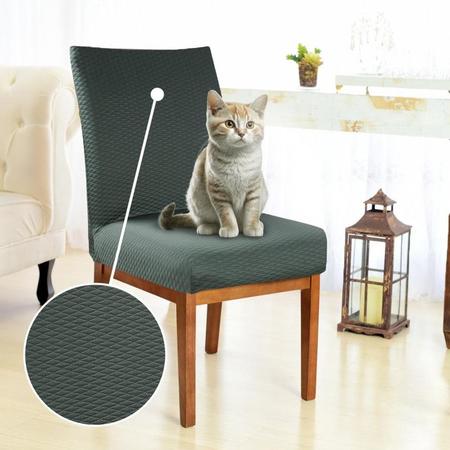 Imagem de Kit 6 Capa para Cadeira de Jantar Anti Gato Matelada Verde
