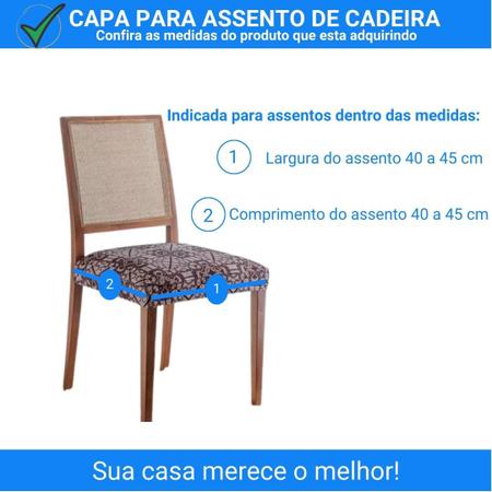 Imagem de Kit 6 Capas Assento Cadeira Jantar Mesa Cozinha Protetora Lisa Elasticada Ajustável Fecho Fivela