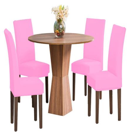 Imagem de Kit 6 Capas Para Cadeira Jantar Malha Com Elástico Oferta - Rosa