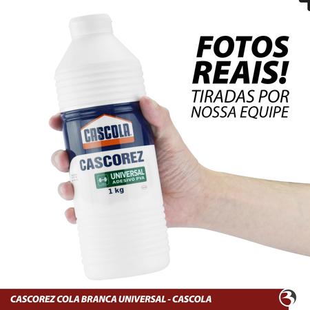 Imagem de Kit 6 Cola Branca Liquida 1kg Cascorez Escolar Artesanato Resistente Secagem Rapida Cascola Henkel