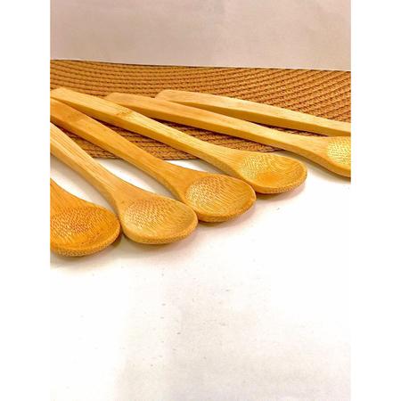 Imagem de Kit 6 colheres de sobremesa bambu