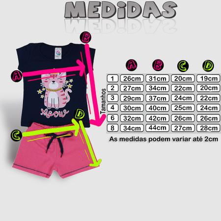 Imagem de Kit 6 Conjuntos de Menina Peças de Calor Verão Em Algodão Moda Infantil Regatas e Shorts