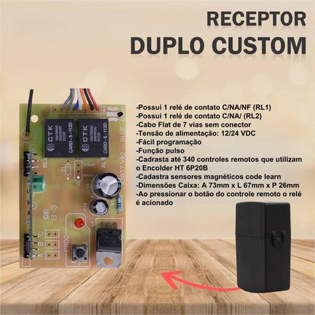 Imagem de Kit 6 controle tx deco 1 receptor duplo 1 fechadura e fonte