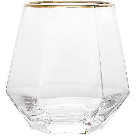 Copo De Whisky Com Borda Dourada Hauskraft 300Ml - Transparente