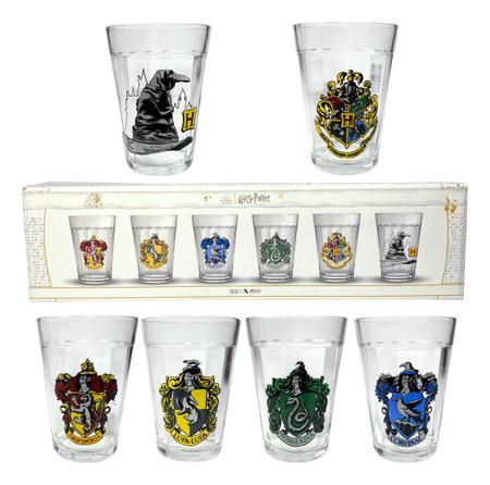 Imagem de Kit 6 Copos Harry Potter - Casas de Hogwarts - Manual Magias