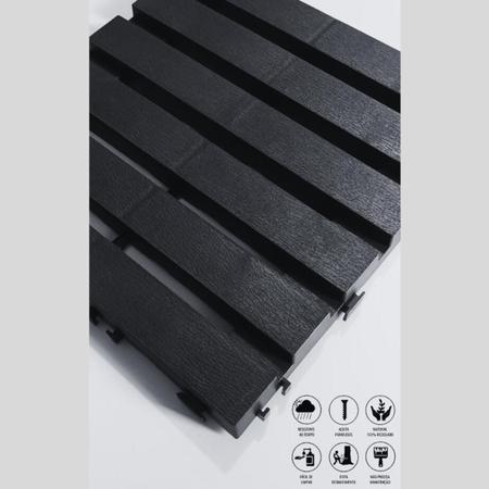 Imagem de Kit 6 deck modular plastico textura madeira 30x30x2,5 cm maxx premium