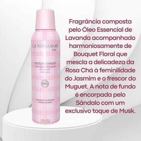 Imagem de Kit 6 Desodorantes antitranspirantes Spray Giovanna Baby Classic Jato Seco 150ml cada