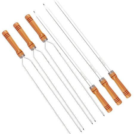 Espeto Alumínio Simples Para Churrasco 80cm Mor