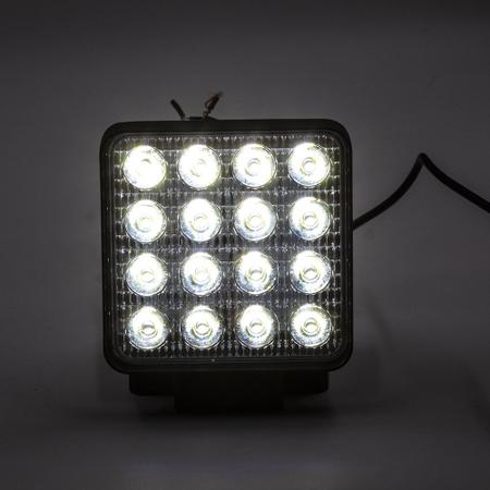 Imagem de Kit 6 Farol de Milha Quadrado 16 Leds 12v/24v 48w LED Longo Alcance Haiz KIT6-HZ-48W