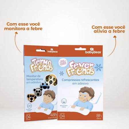 Kit 6 Fever Friends Adesivos Refrescantes Alivio Febre Bebê - Babydeas Imagem de Kit 6 Fever Friends Adesivos Refrescantes Alivio Febre Bebê