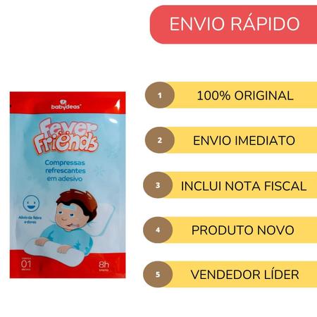 Kit 6 Fever Friends Adesivos Refrescantes Alivio Febre Bebê - Babydeas Imagem de Kit 6 Fever Friends Adesivos Refrescantes Alivio Febre Bebê