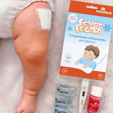 Kit 6 Fever Friends Adesivos Refrescantes Alivio Febre Bebê - Babydeas Imagem de Kit 6 Fever Friends Adesivos Refrescantes Alivio Febre Bebê