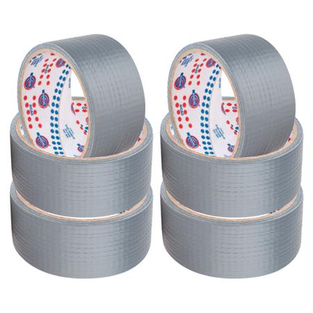 Imagem de Kit 6 Fita Silver Tape Cinza 50mm X 5mt Eurocel Tpl201