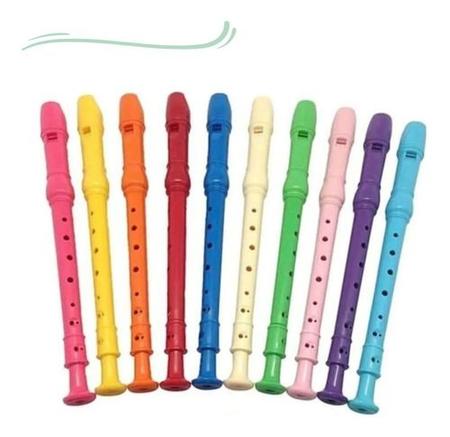 Imagem de Kit 6 Flauta Doce Infantil Brinquedo Colorido
