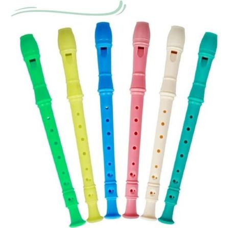 Imagem de Kit 6 Flauta Doce Infantil Brinquedo Colorido