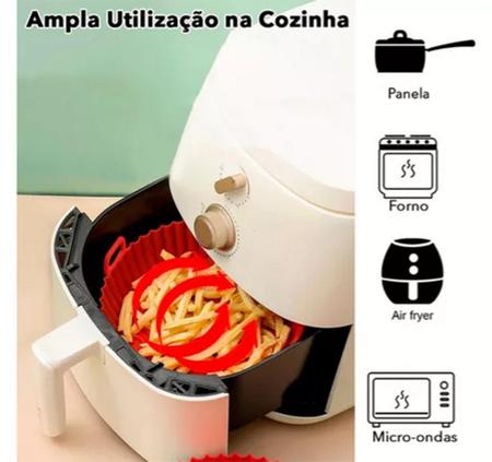 Imagem de Kit 6 Formas Antiaderente Air Fryer Silicone  Mircoondas Panela Forno Antiaderente