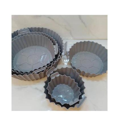 Imagem de Kit 6 Formas Silicone Air Fryer Reutilizável Antiaderente - Forma De Silicone