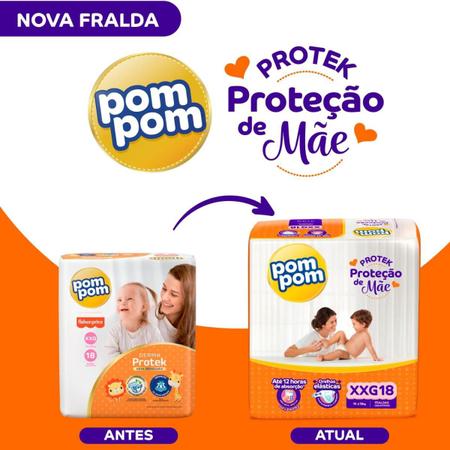 Imagem de Kit 6 Fralda Infantil Pompom Derma Protek Atacado Barato