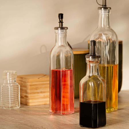 Imagem de Kit 6 Garrafas de Vidro para Azeite ou Vinagre 270ml com Bico Dosador e Tampa Lyor