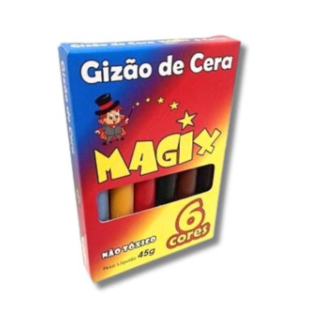 Kit 6 Giz de Cera Pintar Arte Desenhar e Colorir 45g Material Escolar  Colorir - Magix - Kit de Colorir - Magazine Luiza