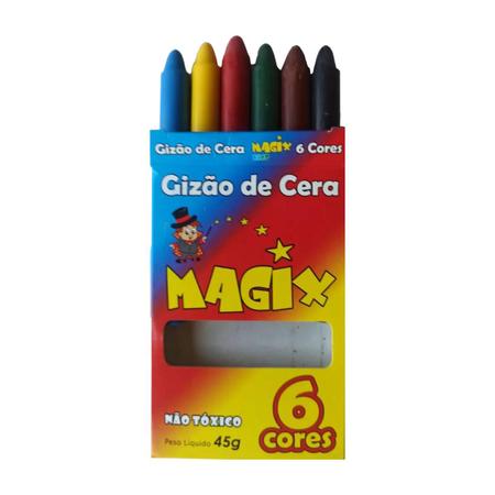 Kit 6 Giz de Cera Pintar Arte Desenhar e Colorir 45g Material Escolar  Colorir - Magix - Kit de Colorir - Magazine Luiza