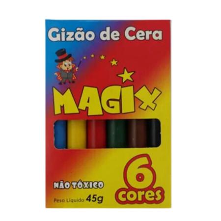 Kit 6 Giz de Cera Pintar Arte Desenhar e Colorir 45g Material Escolar  Colorir - Magix - Kit de Colorir - Magazine Luiza