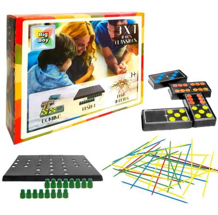 Kit 6 Jogos de Mesa Xadrez Dominó Dama Ludo Trilha e Forca - Pais e filhos  - Jogo de Dominó, Dama e Xadrez - Magazine Luiza