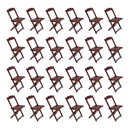 Imagem de Kit 6 Jogos de Mesa com 4 Cadeiras de Madeira Dobravel 60x60 Ideal para Bar e Restaurante - Imbuia