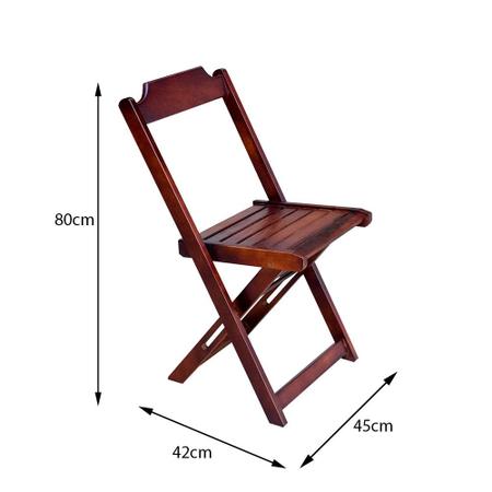 Imagem de Kit 6 Jogos de Mesa com 4 Cadeiras de Madeira Dobravel 60x60 Ideal para Bar e Restaurante - Imbuia