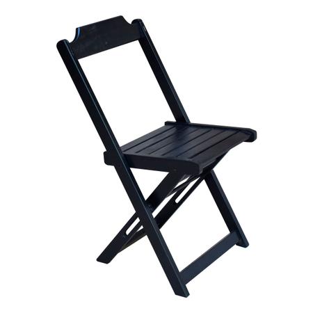 Imagem de Kit 6 Jogos de Mesa com 4 Cadeiras de Madeira Dobravel 60x60 Ideal para Bar e Restaurante - Preto