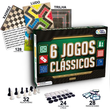 Jogo de Xadrez 32 peças e Dama 24 peças Tabuleiro Original - Pais e filhos  - Jogo de Dominó, Dama e Xadrez - Magazine Luiza