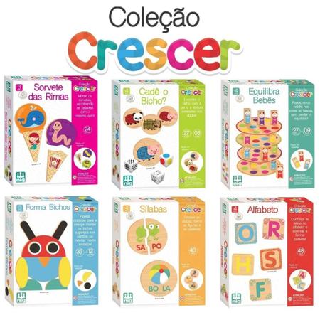 Imagem de Kit 6 Jogos Educativos Madeira Coleção Crescer Nig Brinquedo