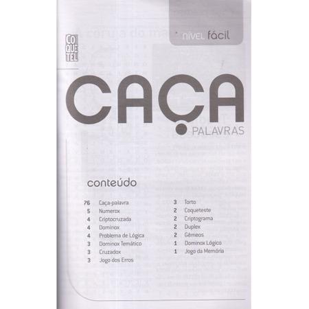 Kit com 03 Caça Palavras Livro Fácil Coquetel - Livros de Palavras Cruzadas  - Magazine Luiza