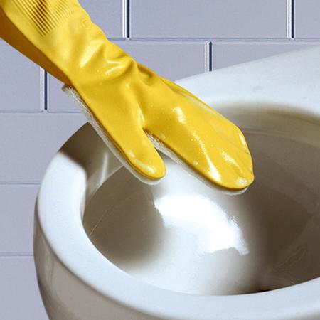Imagem de Kit 6 Luvas com Esponja para lavar sanitários, pias, etc.