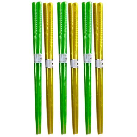 Imagem de Kit 6 Pares Hashi Reutilizável Versão Copa Do Mundo Verde Amarelo Brasil