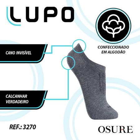 Imagem de Kit 6 Pares Meias Lupo Original Algodão Masculina Feminina Sapatilha Soquete Curto Baixo Atacado