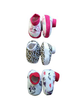 Imagem de Kit 6 Pares Pantufa Sapatinho Estampado Bebê Recém Nascido