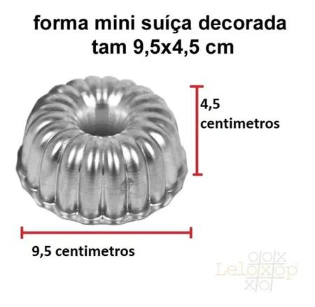 Imagem de Kit 6 Pçs Mini Forma Bolo Vulcão Pudim Torta Suíça Decorada