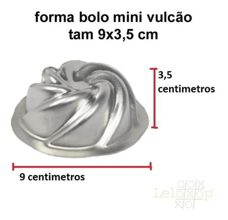 Imagem de Kit 6 Pçs Mini Forma Bolo Vulcão Pudim Torta Suíça Decorada