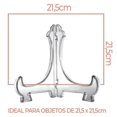 Imagem de Kit 6 Peças Suporte P/ Pratos Acrílico Transparente 20cm