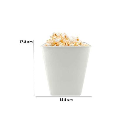 Imagem de Kit 6 Pipoqueira Retrô Branco 2,6L Plástico Premium