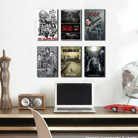 Imagem de Kit 6 Placas Decorativas The Walking Dead