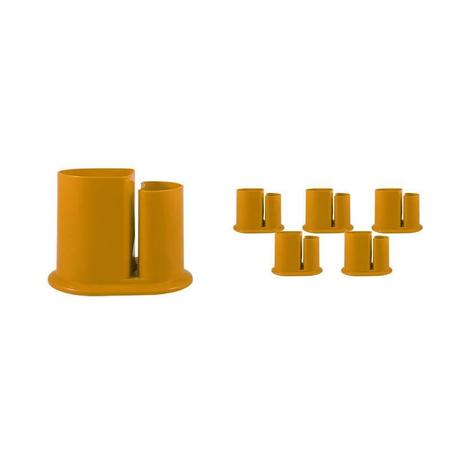 Imagem de Kit 6 Porta Lápis Duo Amarelo Plástico