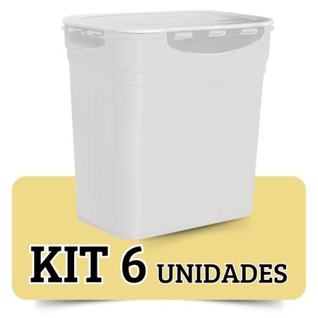 Imagem de Kit 6 Potes Containers Hermético Retangular Alto 2,8l